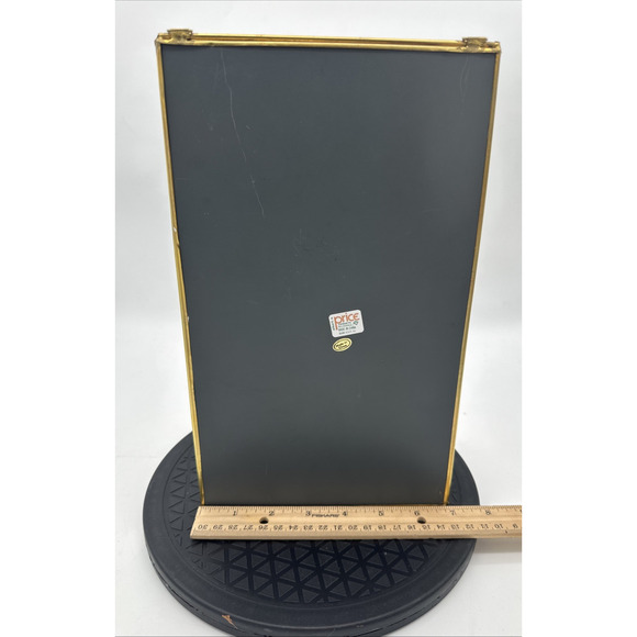 Vtg Brass Glass Mirror Curio Display Shelf Cabinet Wall Mount or Table Top - Picture 5 of 6